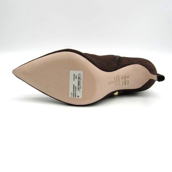 Schutz Lilly Studded Suede Stiletto Heeled Ankle Booties in Brown SZ 7 - Picture 6 of 8